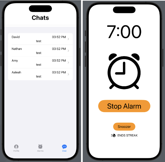 Chat, Alarm views