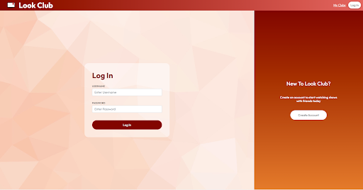 Image of login screen