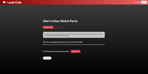 Image of screen to create a group