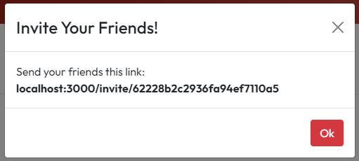 Image of screen to invite others