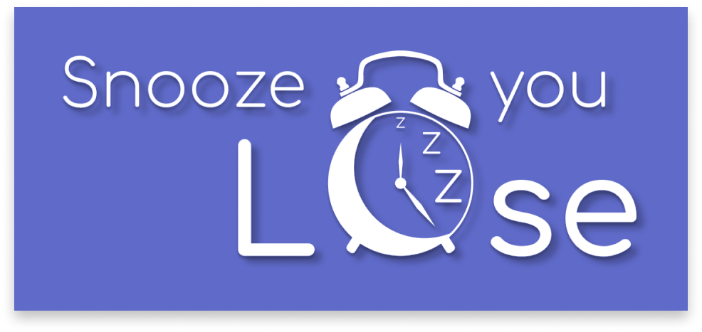 Snooze You Lose stylized logo with a clock