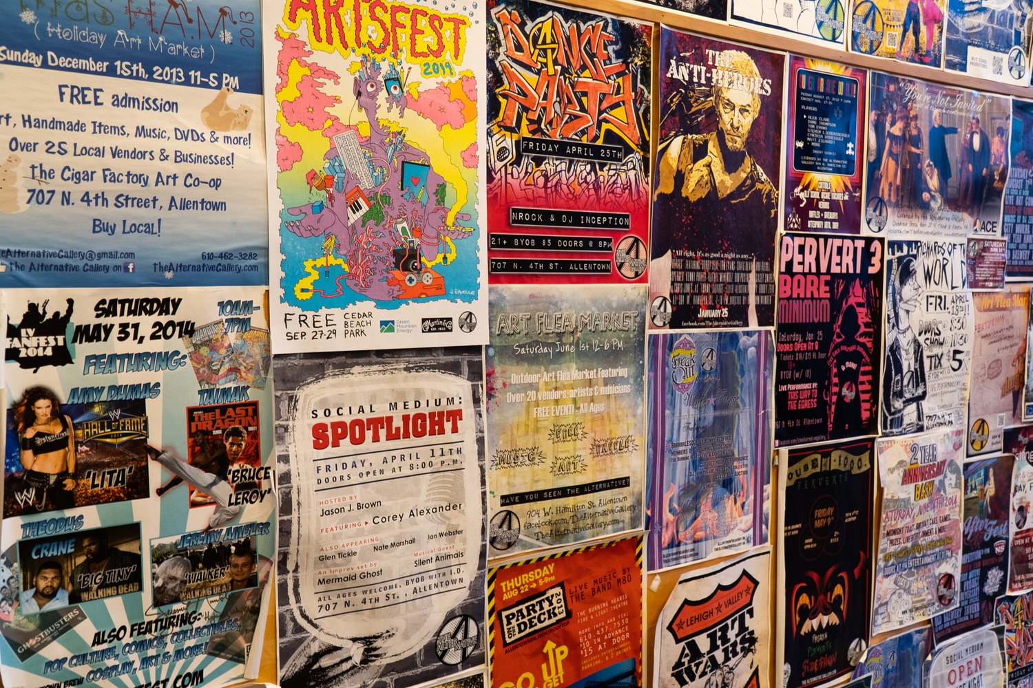 Wall of flyers